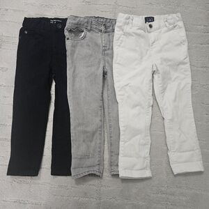 3 pairs of Toddler Jeans size 4T - Black, Grey, White